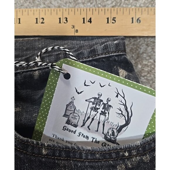 OOAK Magnolia Boho Reworked Levi Jeans Upcycle Indie Cat Boyfriend Adjusts 30-38 - Picture 15 of 16